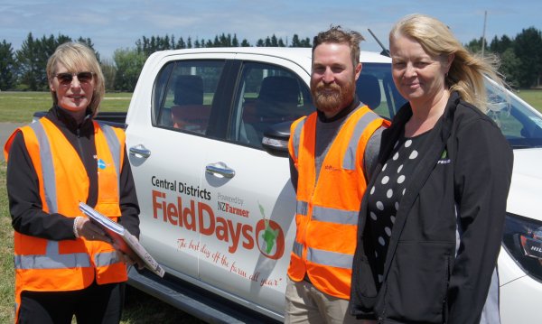 Stuff Events staffers Cheryl Riddell and Henry McLernon with Manfeild chief executive Julie Keane.jpg